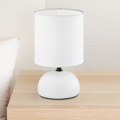 Keramik bordlampe hvid, Yeraz, med brytare