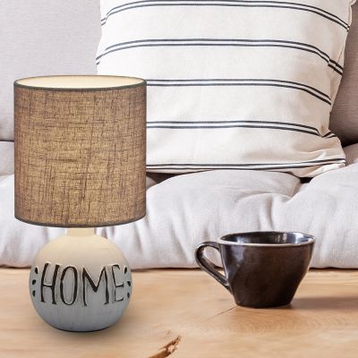 Keramik bordlampe hvid, Mosh, med brytare