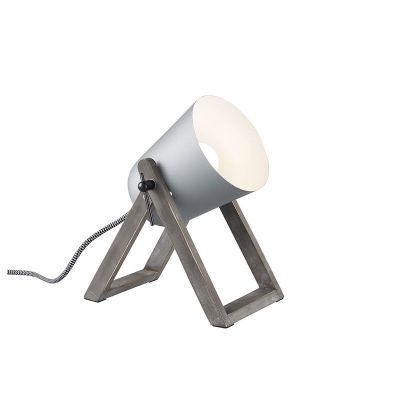 Træ bordlampe grå, Sacha, med brytare