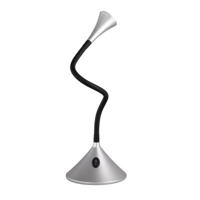 Sølv skrivebordslampe modern, Yelaisa, 3W, 3000K LED, med brytare