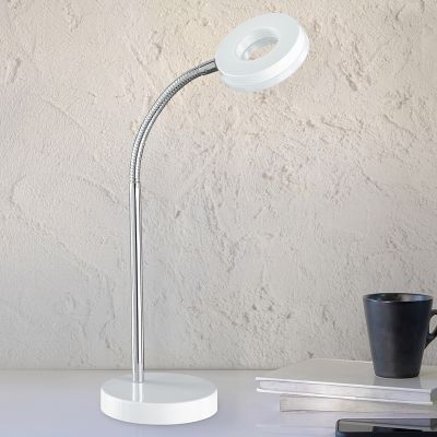 Hvid skrivebordslampe modern, Daley, 4W, 3000K LED, med brytare