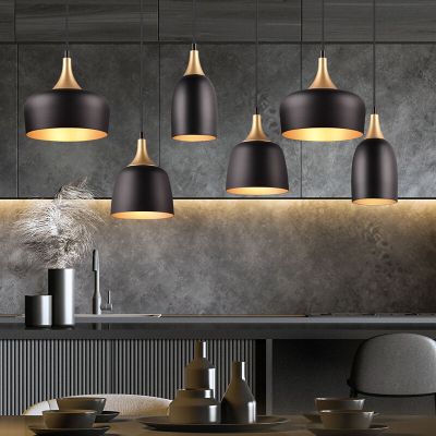 Sort pendler lampe modern, Declan