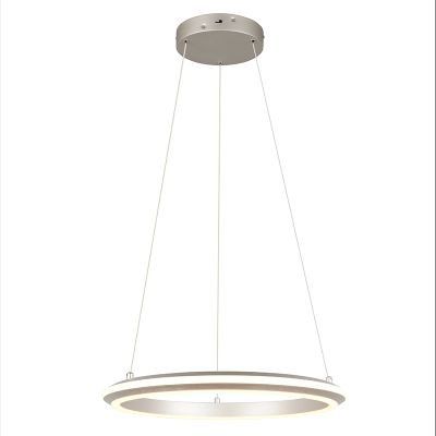 Nikkel pendler lampe modern, Jiry, 34W, white switch LED, 3 trins lysdæmper