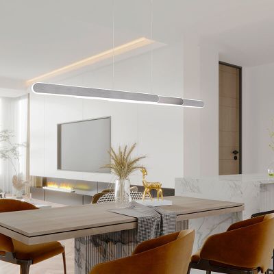 Sølv pendler lampe design, Dwayn, 48W, varm til kold hvid justerbar LED, med beröringsdimmer