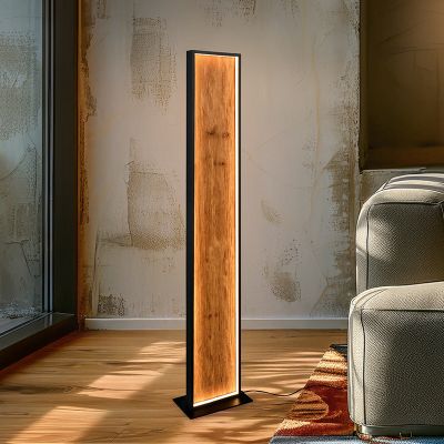 Design gulv lampe træ, Tanneke, 35W, 3000K LED, med brytare