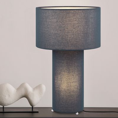 Blå bordlampe stof, Denilson