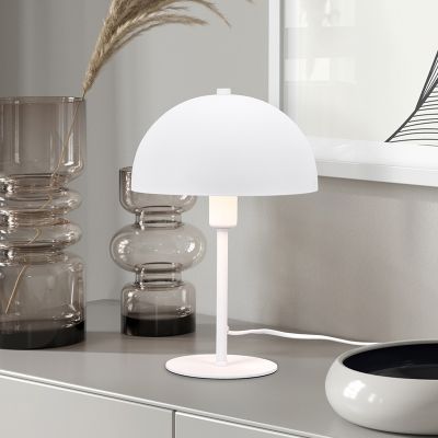 Hvid bordlampe modern, Fransisca, med brytare