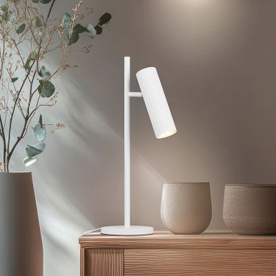 Hvid bordlampe modern, Sieb, med brytare