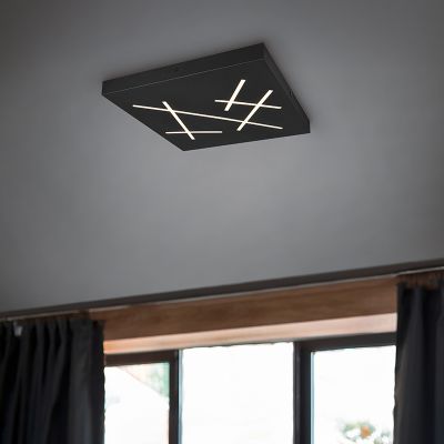Sort plafond design, Eelco, 24W, varm til kold hvid justerbar LED, 3 trins lysdæmper