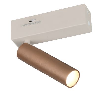 Brun vægspot modern, Smail, 5,5W, white switch LED, 3 trins lysdæmper