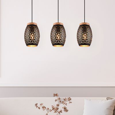Sort pendler lampe modern, Delana