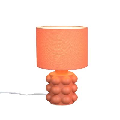 Keramik bordlampe orange, Cihad, med brytare