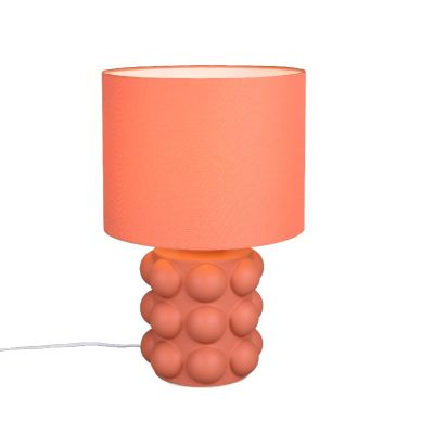 Keramik bordlampe orange, Cihad, med brytare