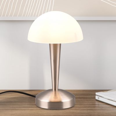 Nikkel bordlampe modern, Delila, med beröringsdimmer