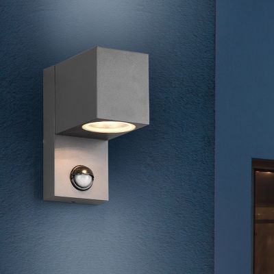 Antracit udendørs væglampe med bevægelsessensor modern, Laurien, IP44