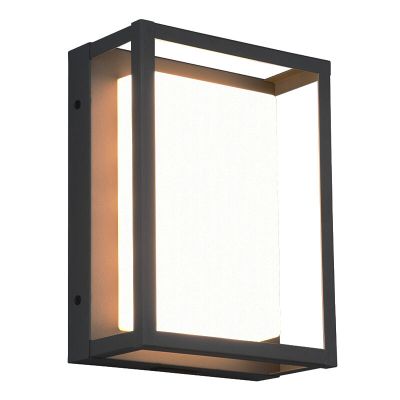 Antracit udendørslampe metal, Rolina, 10W, varm til kold hvid justerbar LED, IP54, 3 trins lysdæmper