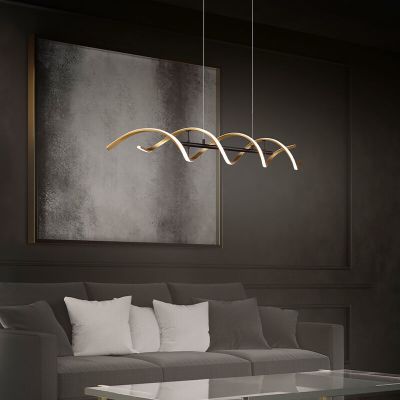 Messing pendel lampe spisebord design, Sylvian, 45W, varm til kold hvid justerbar LED, 3 trins lysdæmper