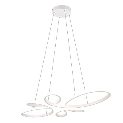Hvid pendel lampe spisebord design, Vikash, 32W, 4000K LED, 3 trins lysdæmper