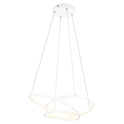 Hvid pendler lampe design, Teodore, 34W, white switch LED, 3 trins lysdæmper