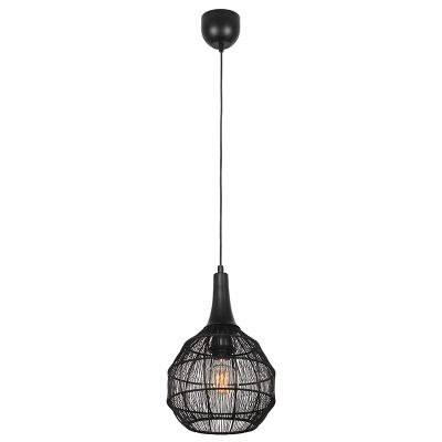 Sort pendler lampe rustik, Rins