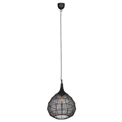 Sort pendler lampe rustik, Rins