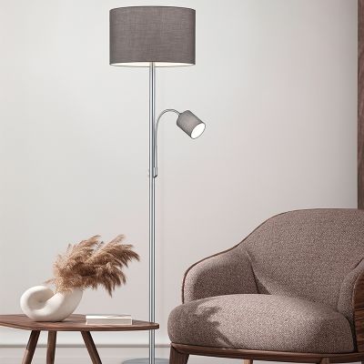 Grå gulv lampe modern, Ledbury, med brytare