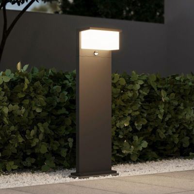Antracit udendørslampe gulvlampe med bevægelsessensor modern, Slimane, 13W, 3000K LED, IP54