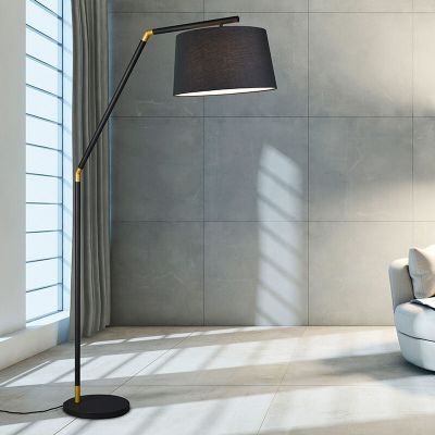 Sort gulvlampe bue modern, Lendy, med brytare