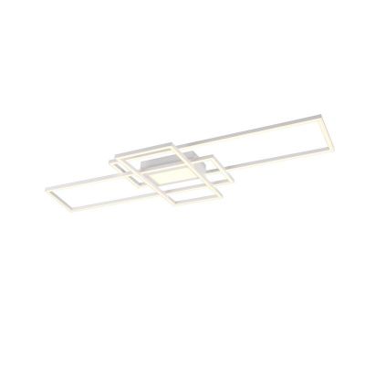 Hvid plafond modern, Retan, 60W, varm til kold hvid justerbar LED, med fjärrkontroll