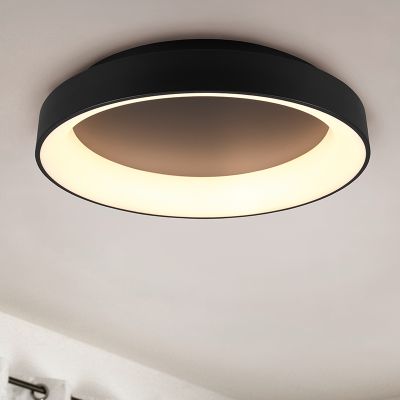 Sort plafond modern, Jered, 48W, varm til kold hvid justerbar LED, med fjärrkontroll