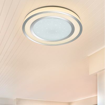 Krom plafond modern, Saleem, 45W, varm til kold hvid justerbar LED, med brytare