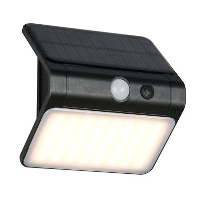 Sort udendørs væglampe solcelle plast, Mijs, 2,5W, 4000K LED, IP44