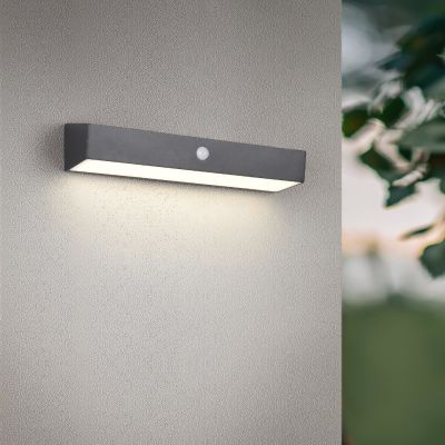 Sort udendørs væglampe solcelle modern, Ravindra, 6W, 4000K LED, IP44
