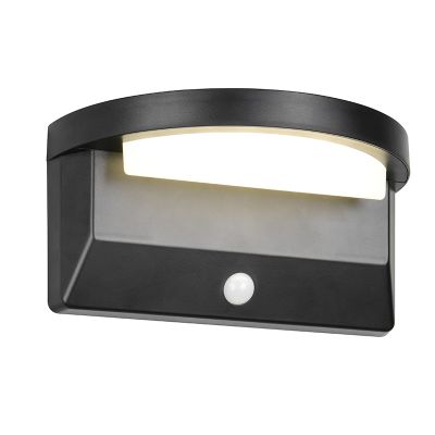 Sort udendørs væglampe solcelle modern, Neelam, 8W, 4000K LED, IP44