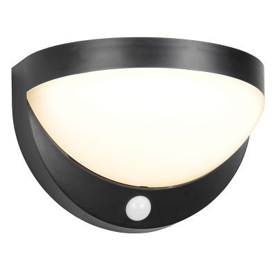 Sort udendørs væglampe solcelle modern, Mutlu, 8W, 4000K LED, IP44
