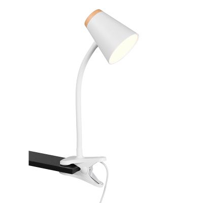 Hvid klemmelampe modern, Rahul, 4,5W, 3000K LED, med brytare