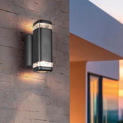 Sort up down væglampe modern, Poonam, IP44