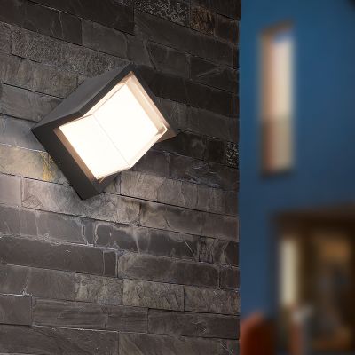 Hvid udendørslampe plast, Riekje, 8W, 3000K LED, IP54