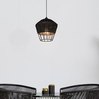 Rattan pendler lampe sort, Mirne