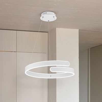 Hvid pendel lampe spisebord design, Resy, 37W, 4000K LED, 3 trins lysdæmper