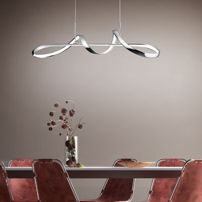 Krom pendler lampe design, Renso, 37W, 4000K LED, 3 trins lysdæmper