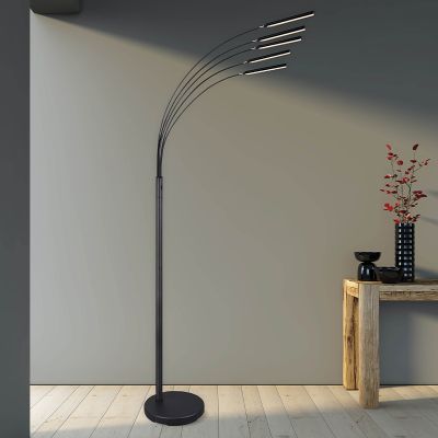 Nikkel gulv lampe modern, Ekram, 3,5W, 3000K LED, med brytare