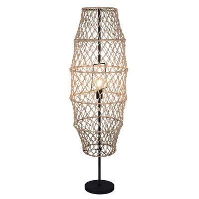Brun gulv lampe rustik, Liduina, med brytare