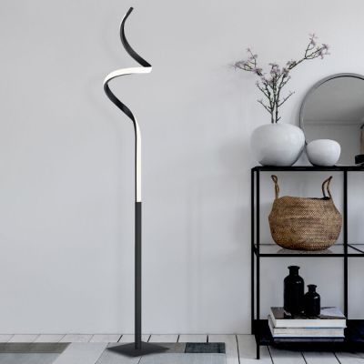 Sort gulv lampe modern, Aby, 11W, 3000K LED, med beröringsdimmer