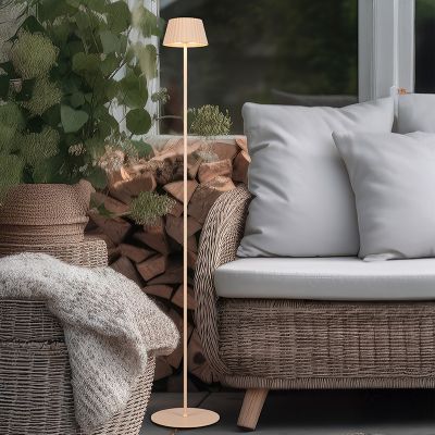 Brun genopladelige gulvlampe modern, Reshma, 1,5W, 3000K LED, IP44, med beröringsdimmer