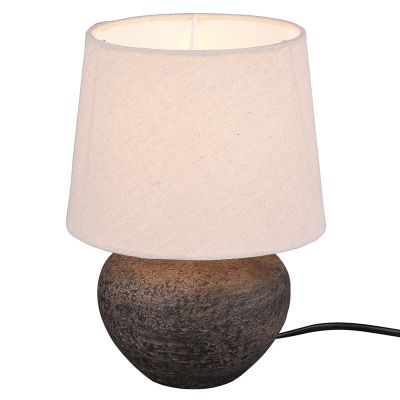 Keramik bordlampe brun, Ulo, med brytare