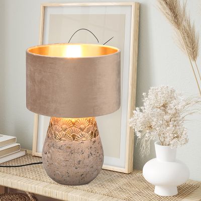 Grå bordlampe orientalsk, Selim, med brytare