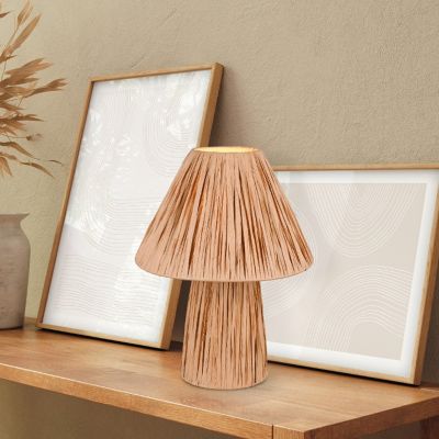Papir bordlampe brun, Nurten, med brytare