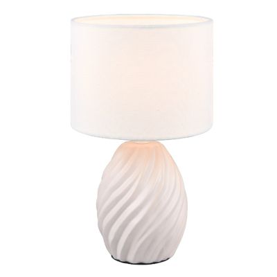 Hvid bordlampe retro, Roeland, med brytare