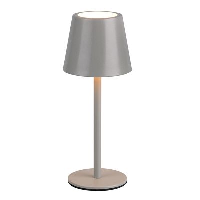 Grå genopladelige bordlampe metal, Priya, 1,6W, varm til kold hvid justerbar LED, 3 trins lysdæmper
